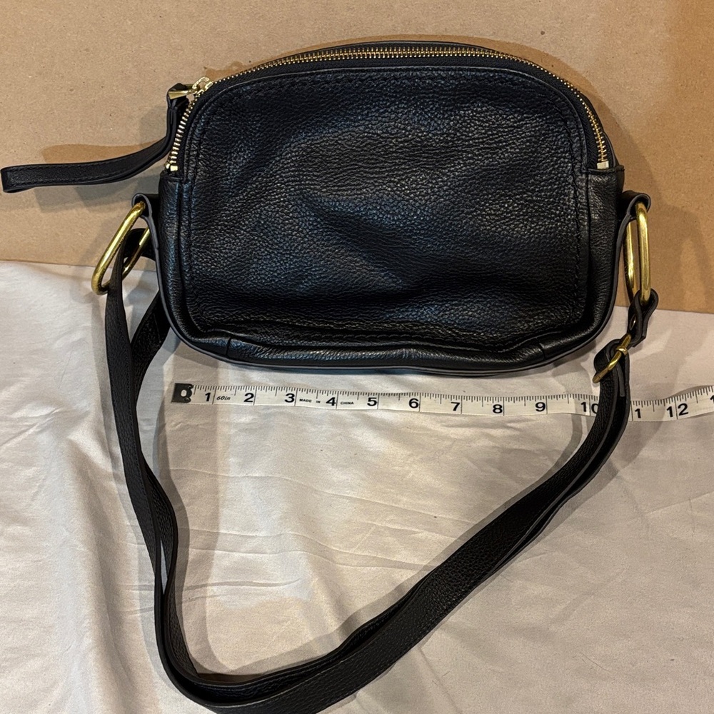 Fossil Black Leather Crossbody Bag